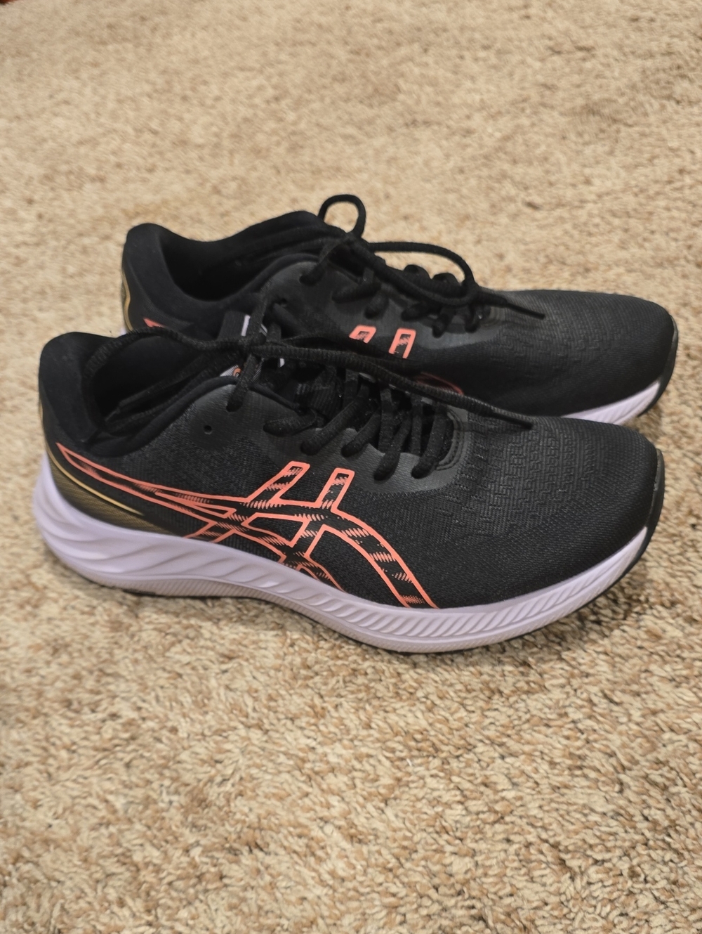 ASICS Women's 9 Gel-Excite 9 with Coral Logo and Lilac Sole